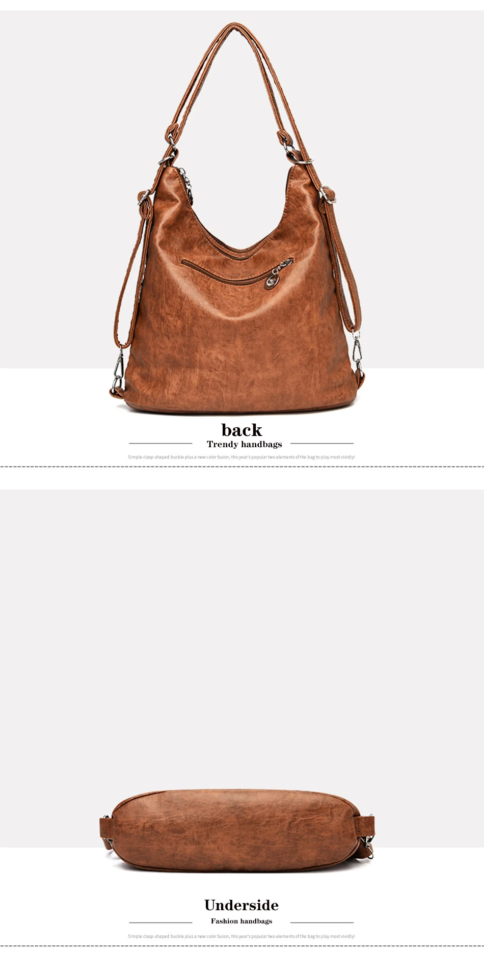 Mochila de couro PU vintage para mulheres,