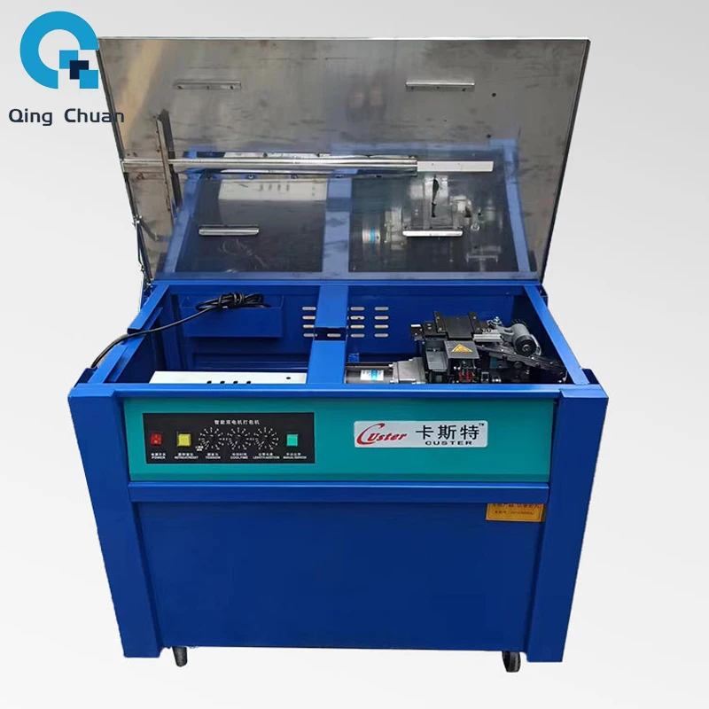 High Platform Packaging Machine Manual Box Plastic Belt Packaging Baler Semi-automatic dual motors High Table Strapping Machine