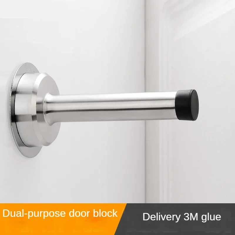 Rubber Wall Mounted Door Stopper Stainless Steel Door Stops Holder Catch Floor Fitting With Screws Bedroom Home Hardware door stopper silicone door stopper door stopper bumpers