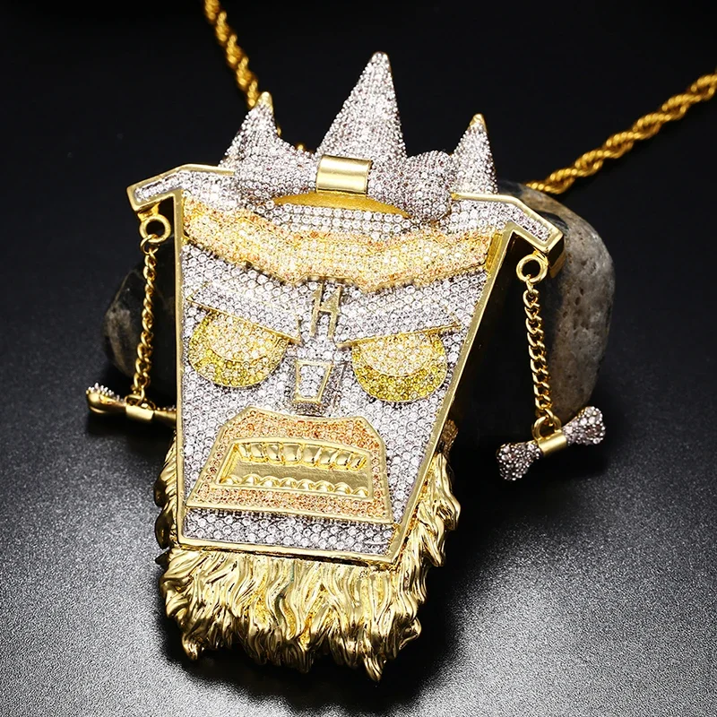 

Mencheese Vintage Hiphop/Rock Copper Iced Out Pendant Zirconia Pendant For Men's Hip Hop Jewelry