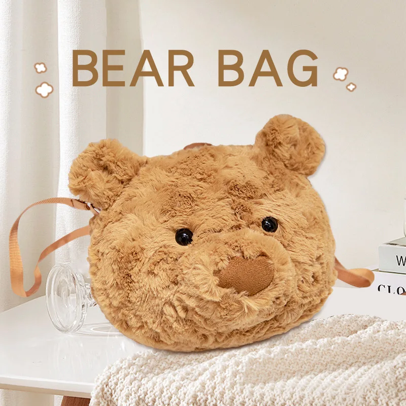 

Cute Bear Crossbody Bags For Girls Soft Plush Doll Bear Shoulder Bags For Women Adorable Mini Bags Girl Backpacks Toys Gift