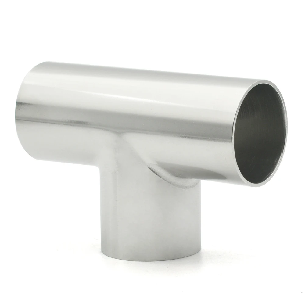 식품 등급 자체 제작 스테인리스 스틸 위생 피팅, 엉덩이 용접 티, 12.719mm, 22mm, 25mm, 32mm, 38mm, 45mm, 51mm-133mm, 304, 316L