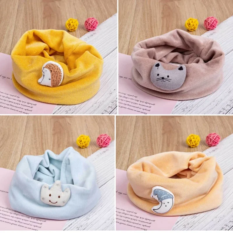 Autumn and Winter Children's Scarf Baby Bib Baby Warm Bib Solid Color Knit for Boys and Girls Shawls 0-8T