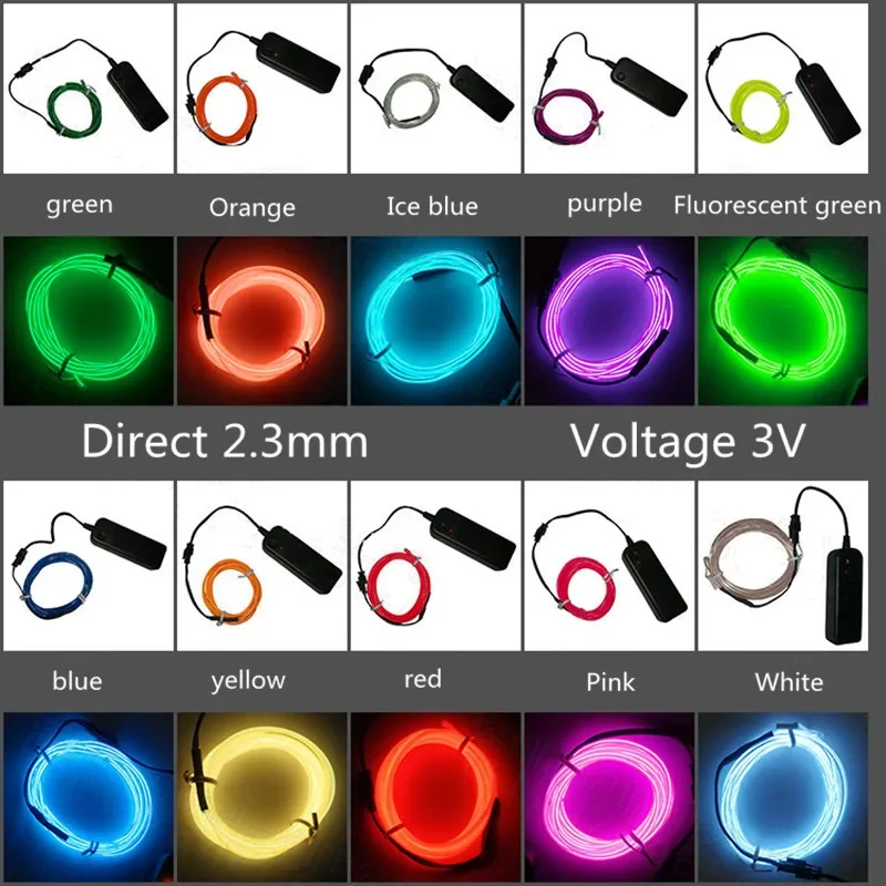Flexible Neon Light Glow EL Wire Rope Cable LED Lights For Christmas Dance Rave Decoration DIY Shoes Clothing USB LED Strip Lamp ambient light,mini led light,glow light,glow wire cable
