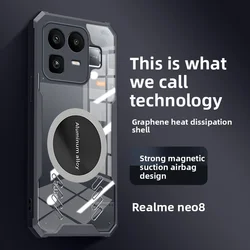 Sleek Hard PC Heat Dissipation Magnetic Protective Phone Case for Realme Neo 8 (Black)