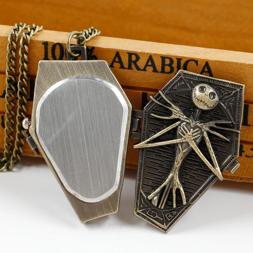 Pocket Watch Irregular Skeleton Design Retro Antique Necklace For Men Women