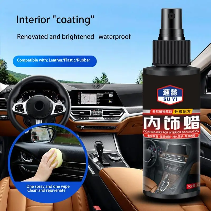 

Car Interior Coating Agent Wax Polishing Repair Liquid Spray Leather Seat Maintenance Polishing Plastic Parts Renovation Polish