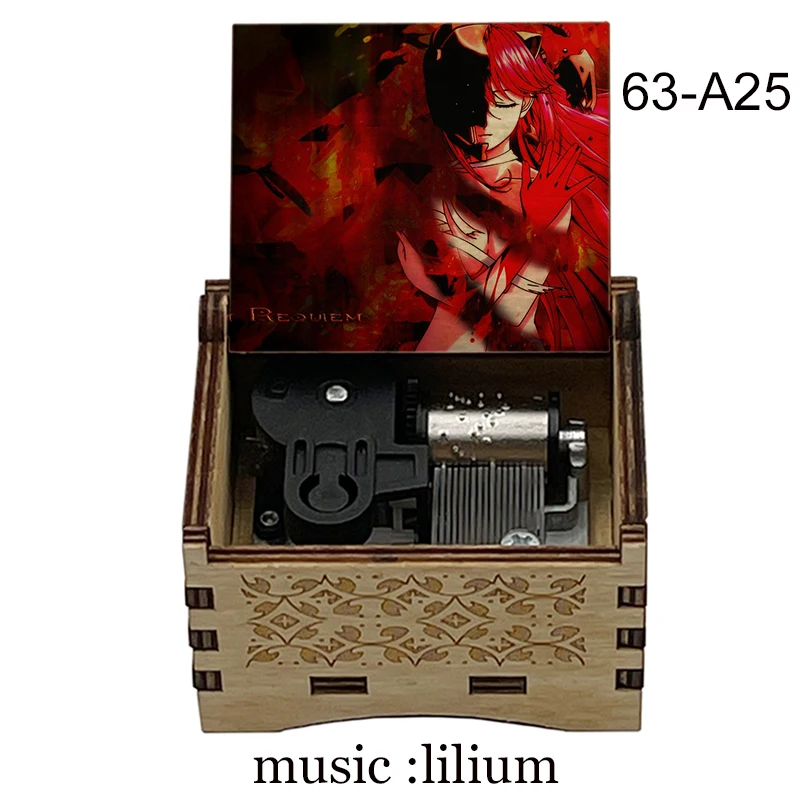 木製繊細なエルフェンリート リリウムオルゴール、アニメゼンマイ子供