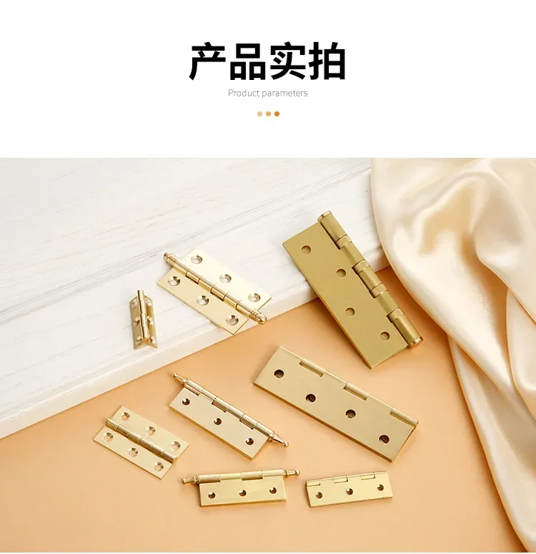 Description Picture 5 of item1.5/2/2.5/3 "Brass Folding Hinge Wood Door Hinge Flat Open Solid Hinge Door and Window hardware Small Box Exquisite Hinges