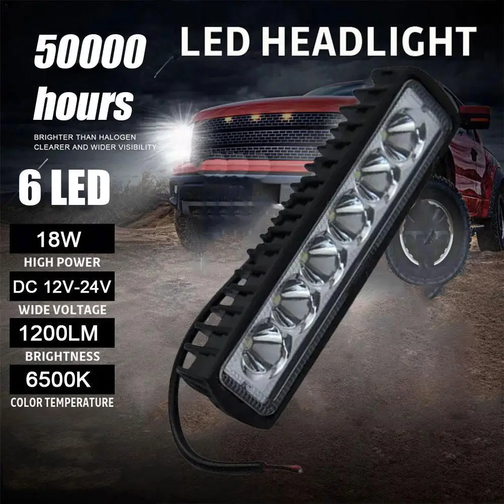 2/1 Pz 6 Led Offroad Car Work Light Spotlight Daytime Running Light 12V Flood Beam Per Jeep 4X4 Atv 4Wd Suv Car Ricambi Auto