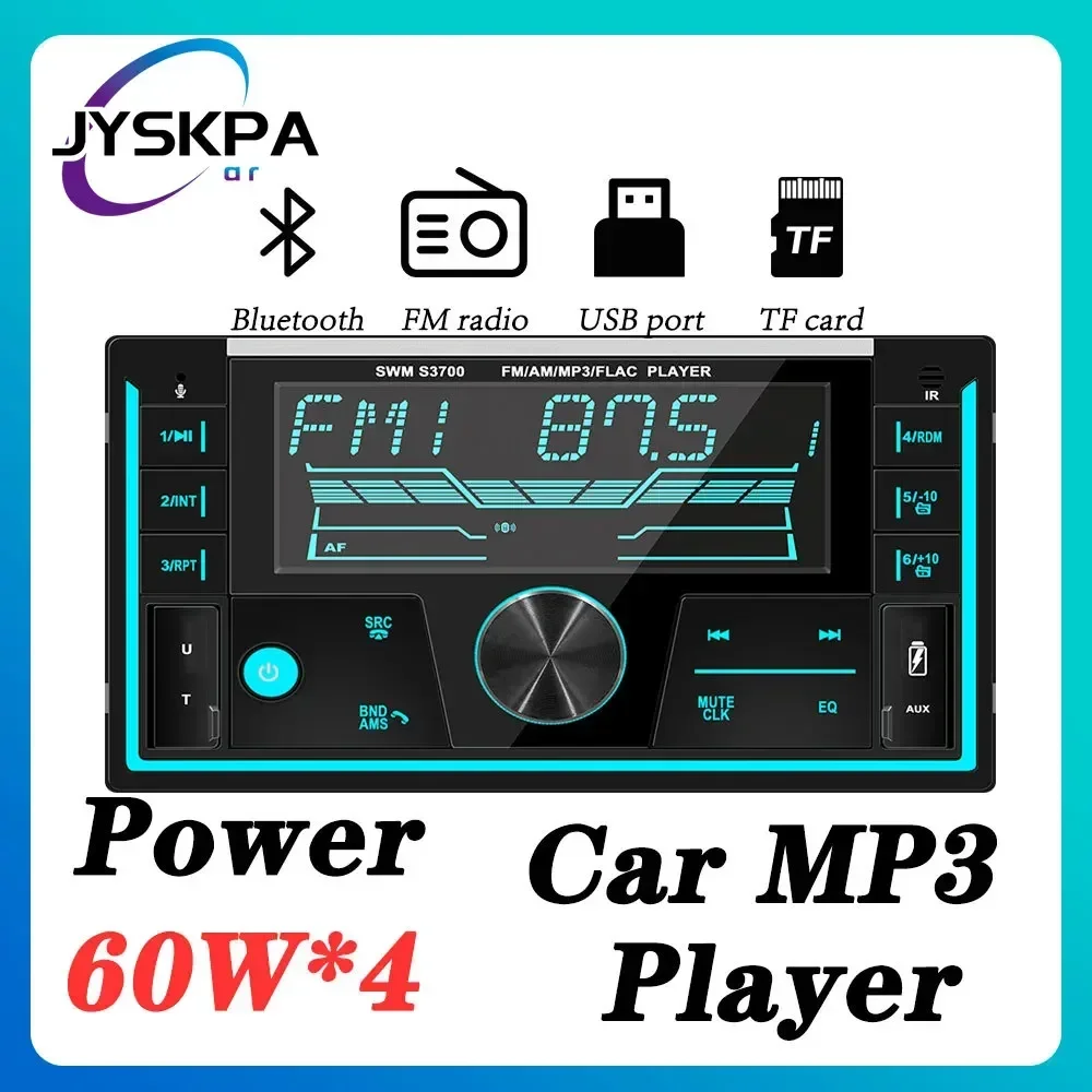 2 Din Bluetooth Car Mp3 Player Support Usb Tf Card Fm Radio Audio System Auto Stereo Automobiles Accessori Elettronici