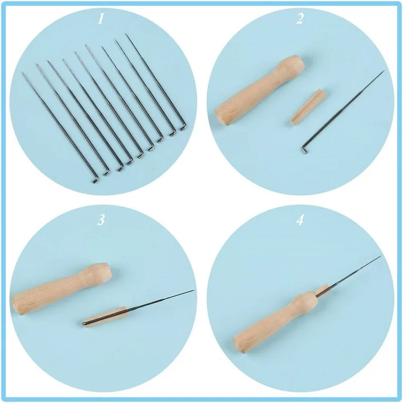 60Colors Wool Felting Kit With Instruction And Felting Needles for Beginner Doll Making DIY Handmade Craft Tool Set