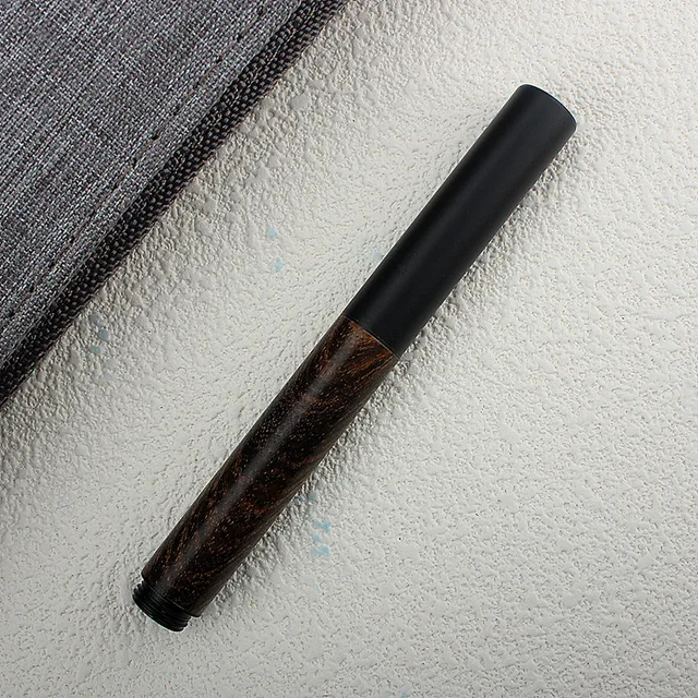 Mini penna corta in metallo Penna stilografica portatile fatta a mano in legno per scrittura Penna tascabile per ufficio aziendale Forniture di cancelleria per studenti scolastici 2