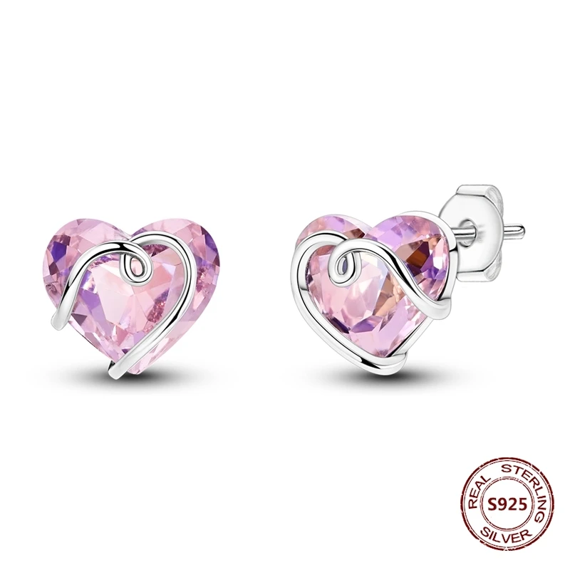 Colorful Zirconia-Embellished Feather and Butterfly Hoop Earrings in 925 Silver