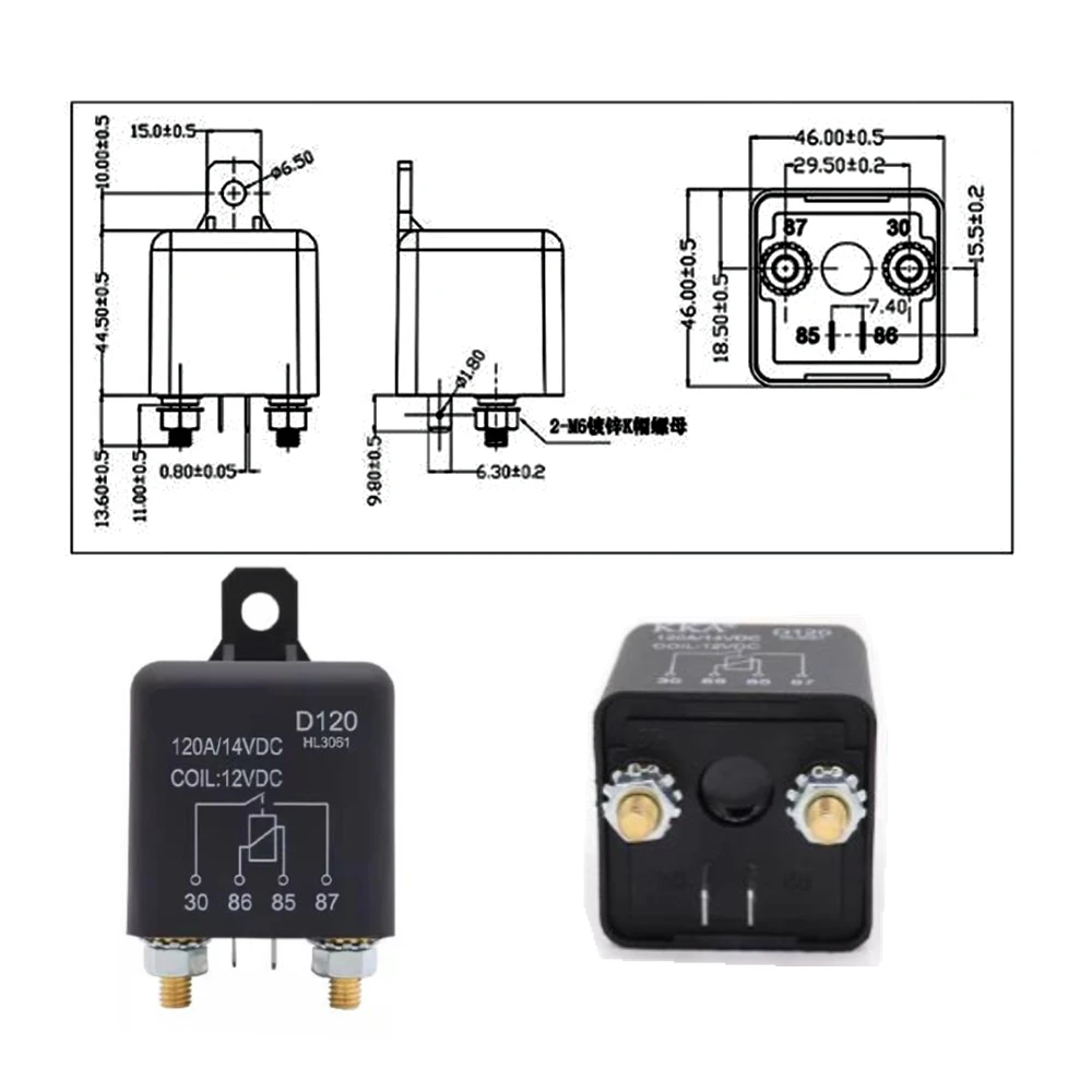 고전류 자동차 릴레이, 200A, 120A, 200A, 250A, DC 시동, 12V, 24V 배터리 전원 공급 장치 수정, 장시간