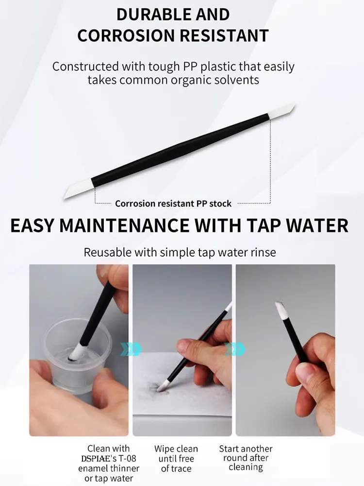 DSPIAE PT-WP Gunpla Maker Weathered Stain Wash Seepage Line Wipe Stick Double-Ended Cleaning Stick