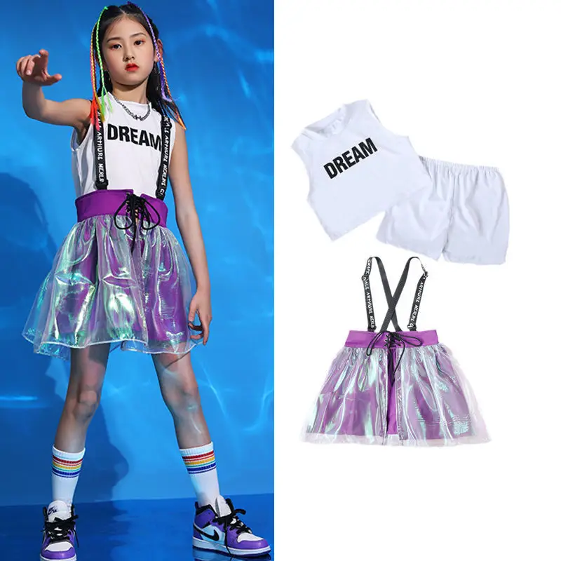 Girl Jazz Dance Costume Children Street Hip hop modern dance performance Jazz Stage cheerleading Costume dreadlocks for Girls