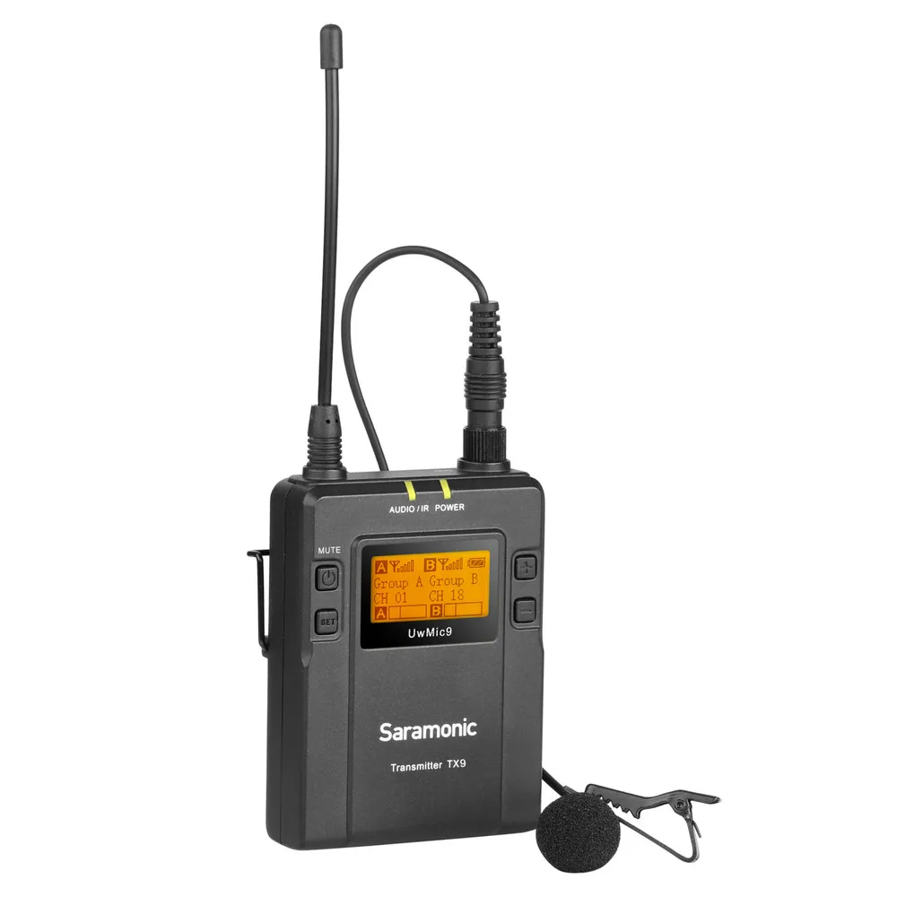 

Передатчик UwMic9 TX9 UHF Bodypack и SR-M1 всенаправленный нажимной петличный для приемников UwMic9