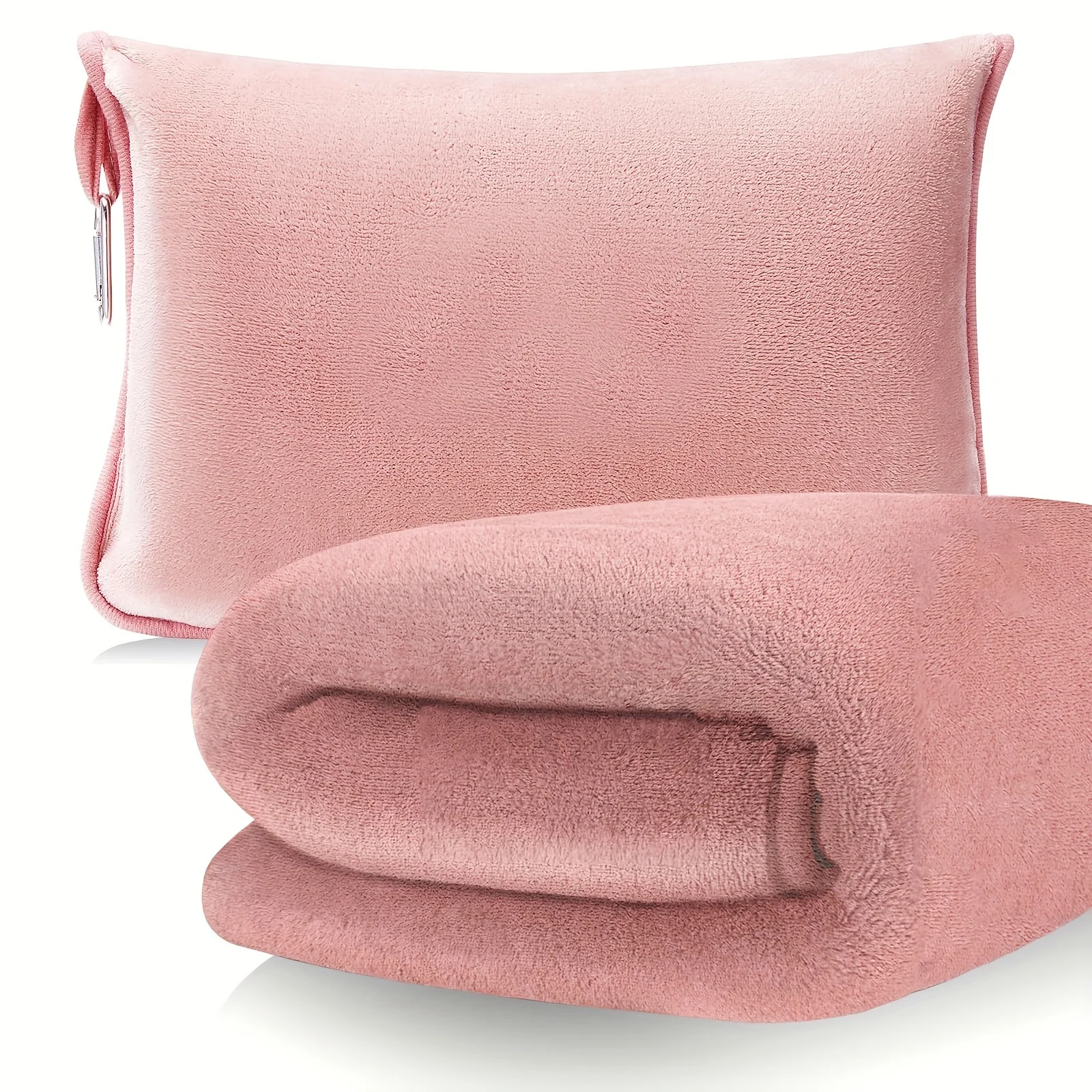 

Travel Blanket Pillow with Pockets, Airplane Blanket Set, Plane Blanket Compact Packable, Flight Essentials Car Pillow