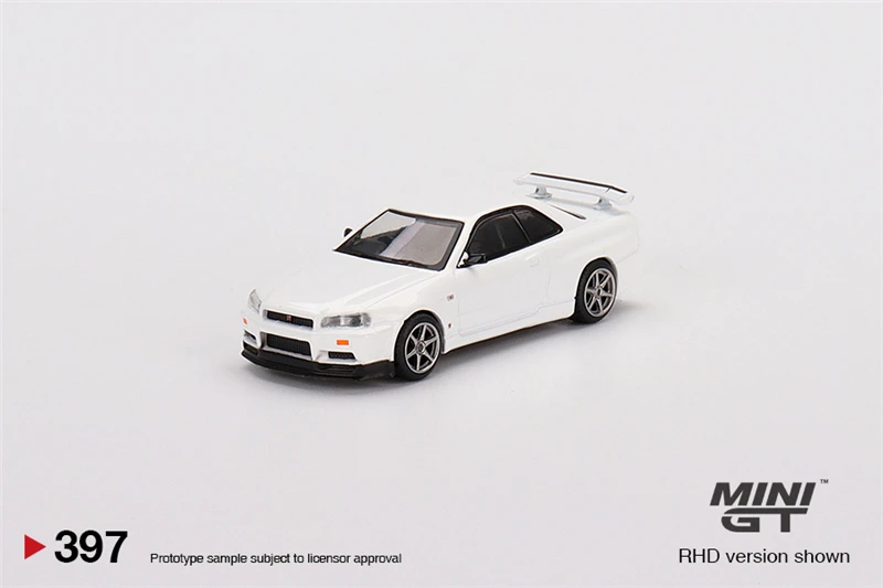 

Мини GT 1:64 Nissan Skyline GT-R (R34) V-Spec N1 белый RHD литой коллекции моделей автомобилей