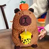 Big Capybara Toy for Kids Giant Strawberry Capybara Construction Set Anime Unique Decoration for Home for Aged 8+ 6