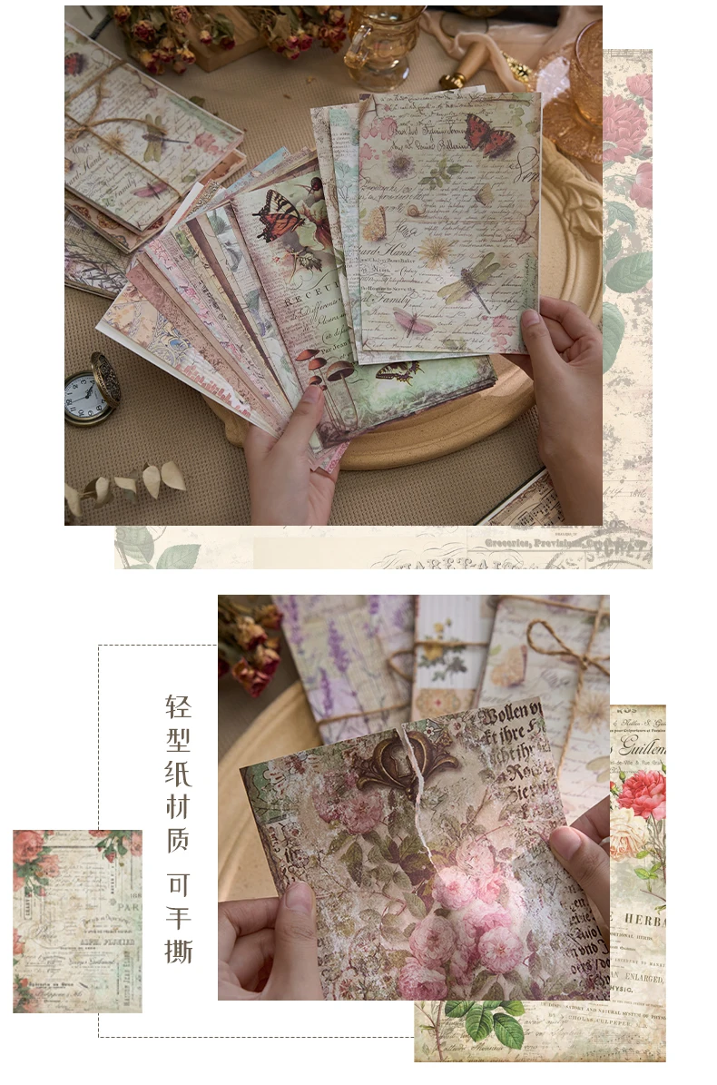 30 Blatt großes Vintage-Traummaterial, Papier, DIY, Scrapbooking-Materialien, handgefertigt, dekorativ, Junk-Journal-Zubehör – Detail 5