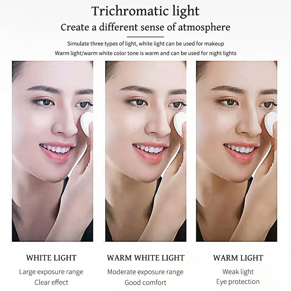 Tricolor LED Rotating Makeup Mirror 4