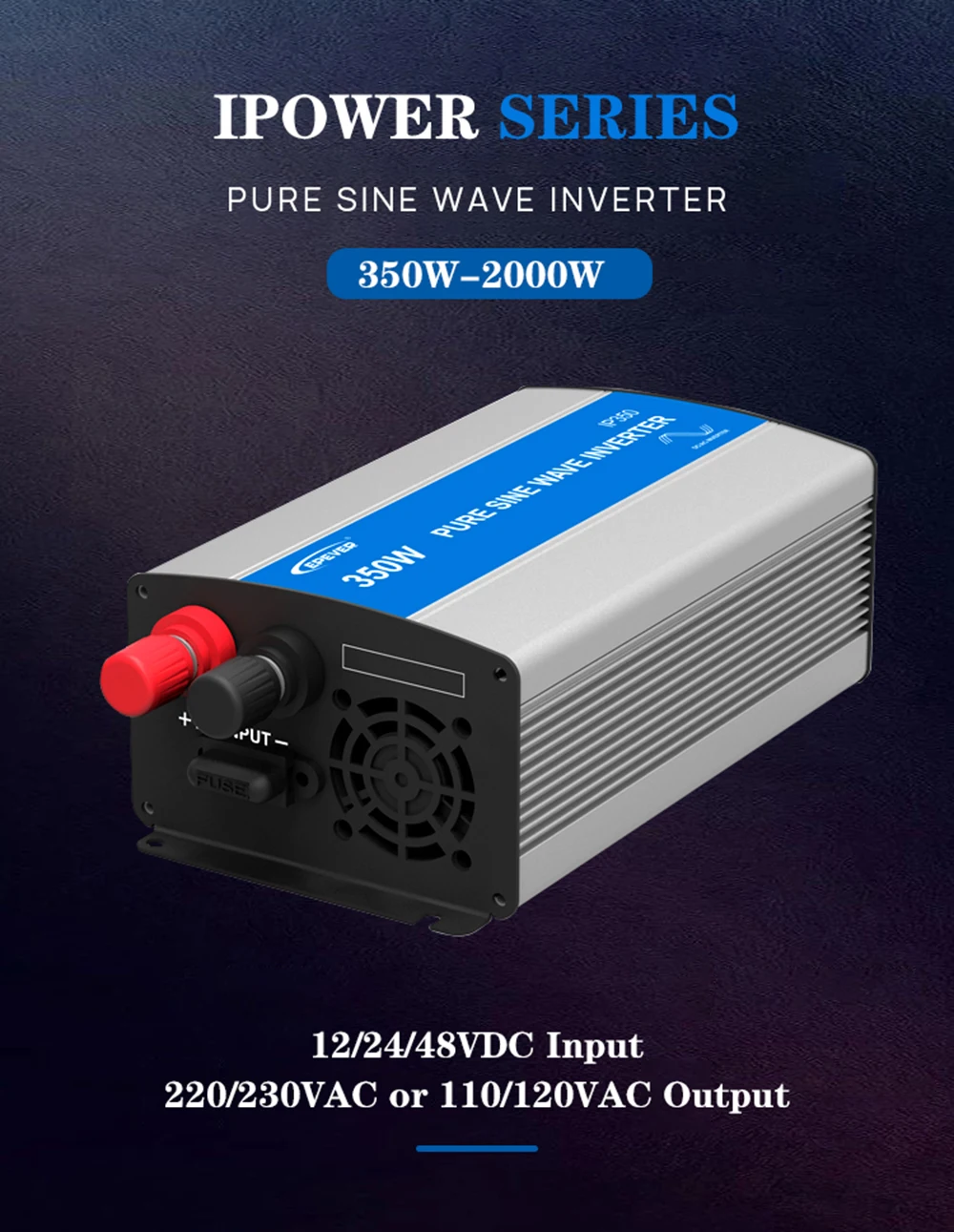 EPEVER 2000W IPower-Plus Series Pure Sine Wave Inverter Input To Output Electric