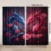 2pcs, spring summer Curtains Pink Dragon Rose Art Digital Print Drapes Polyester Woven Outdoor Decorations Ldeal for Kitchen 3