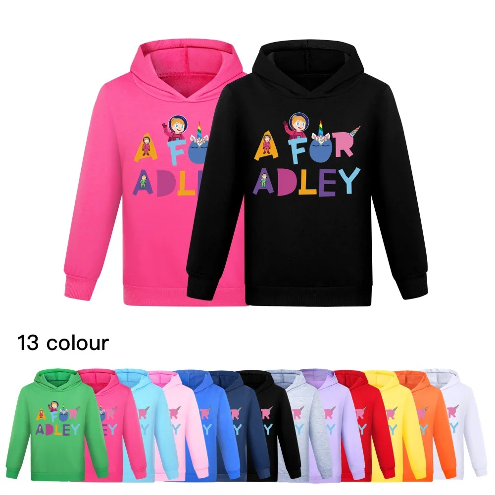 

Toddler Girl Tops Kids Clothes Cotton A for Adley Fall Long Sleeve Shirt Teengage Hooded Fashion Boys Sweatshirt Baby Pullover