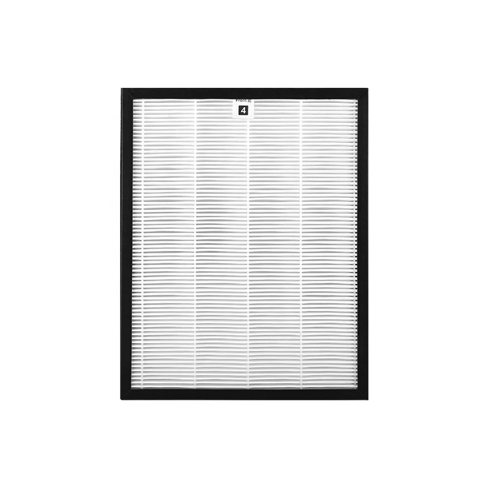 Filtre HEPA H13 de remplacement 500x400x50mm pour purificateur air, structure plissée blanche.