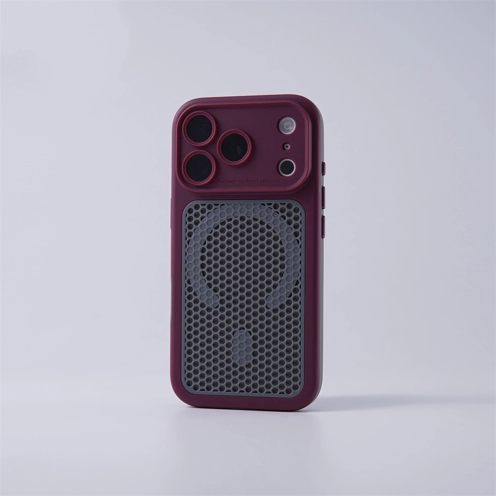 Honeycomb Heat Dissipation Magnetic Bumper Case with Breathable Hit Color Design