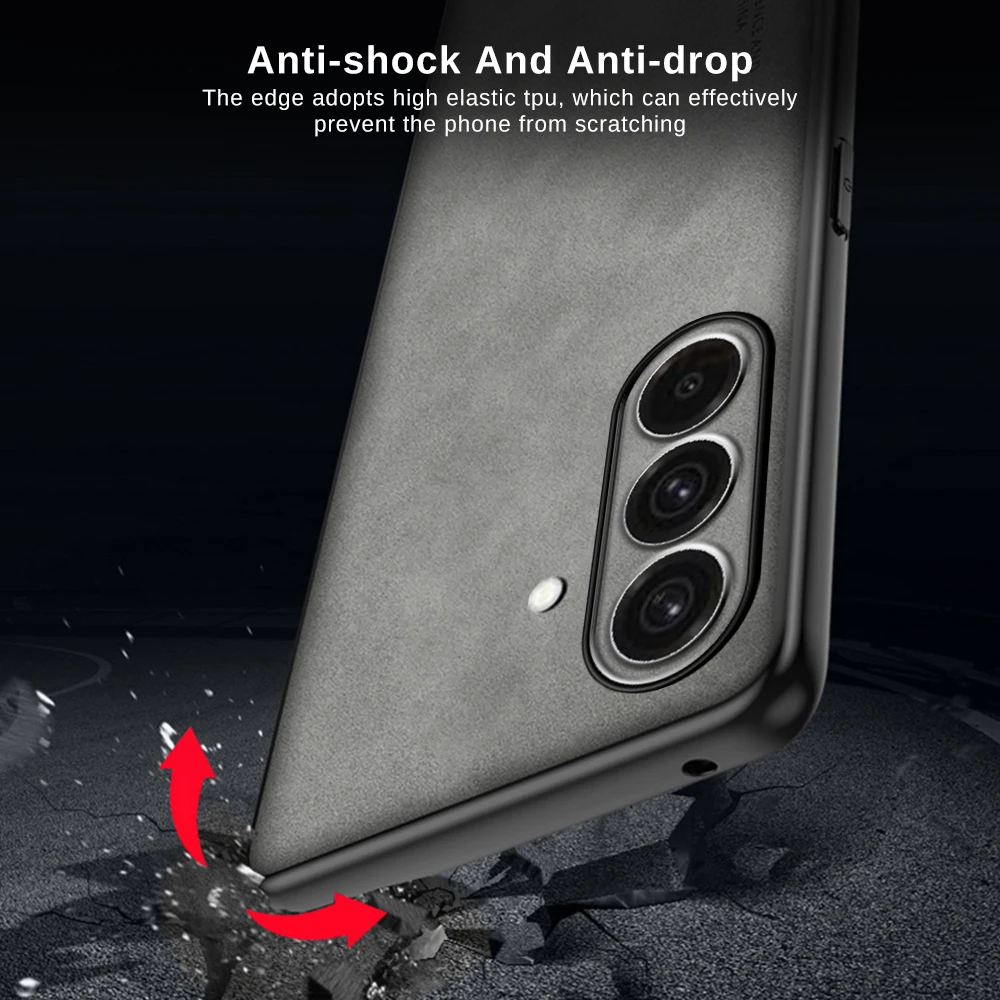 Sheepskin Leather Back Cover with TPU Soft Bumper - Shockproof Phone Case