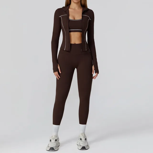 Yoga Set 2/3PCS Sports Outfits Women Clothes Fitness Tracksuit Gym Legging Workout Long Sleeved Female Bra Yoga Suit Sportswear 4