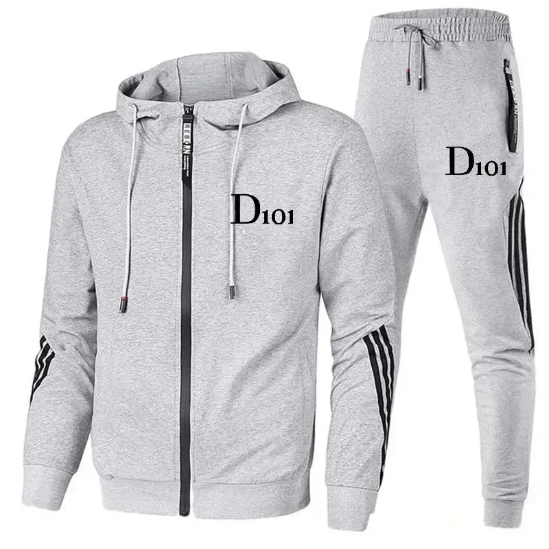 thumbnail image 1 of Conjunto de ropa deportiva sencilla para hombre, chaqueta con cremallera, Sudadera con capucha para correr, chándal para hombre, traje deportivo de otoño e invierno, alta calidad, nueva moda, 1 of 4