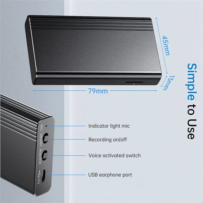 A25R-128GB Digital Voice Recorder,Voice Controlled Recorder, 440 Hours Voice Recorder For Lecture Interview Meeting Classroom