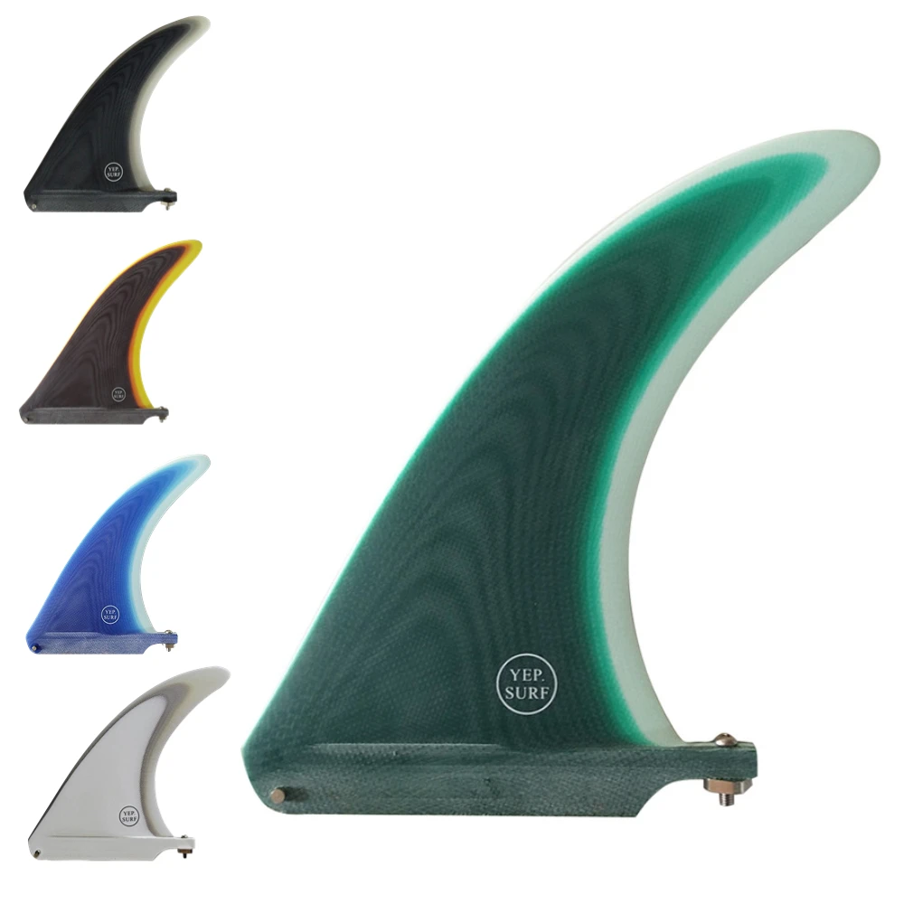 8 inch Surf Longboard Fins Fiberglass Single Fin White/Blue/Black/Brown/Green color Fin Surfboard Fin single fins