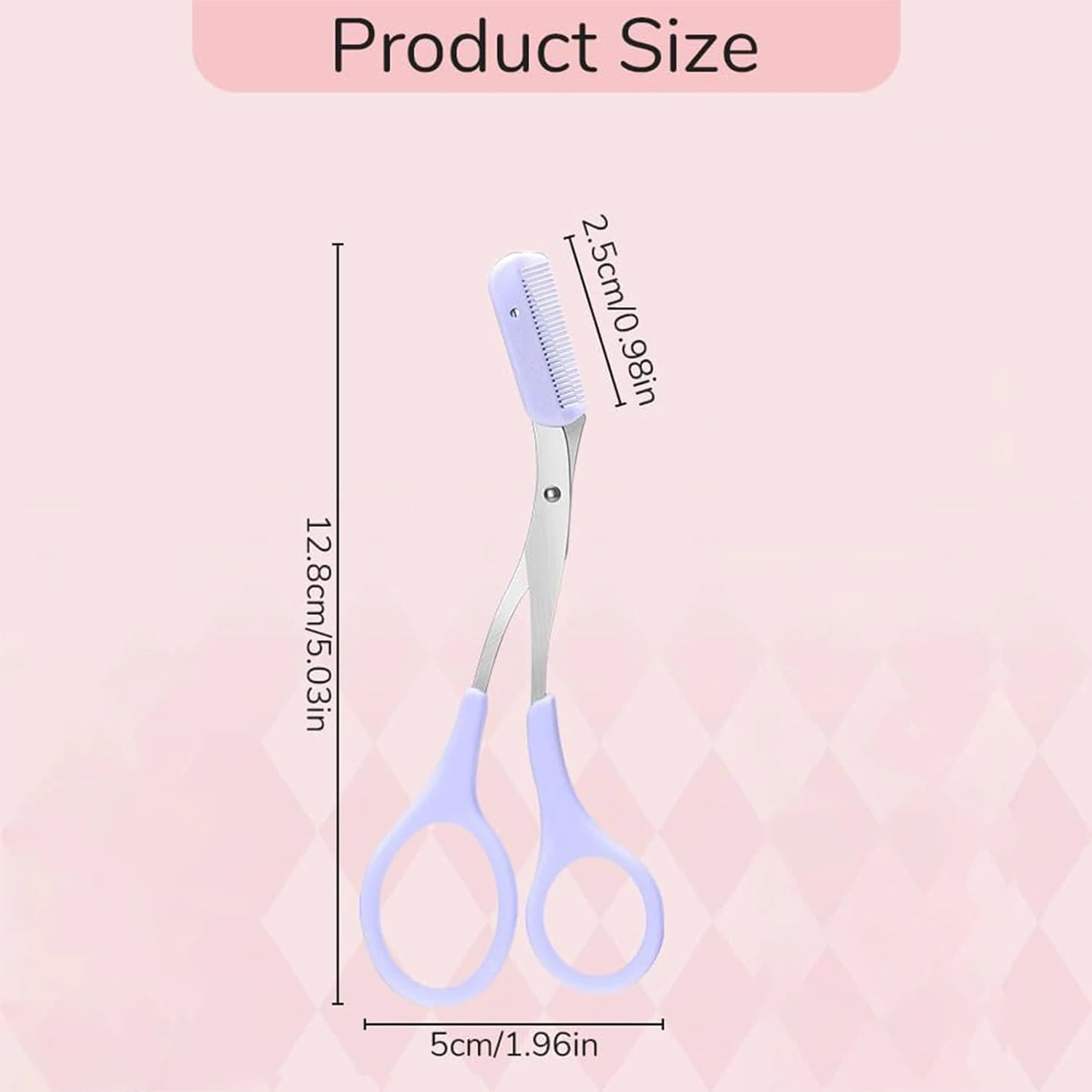 Eyebrow Trimmer Scissor 1PCS Stainless Steel with Comb