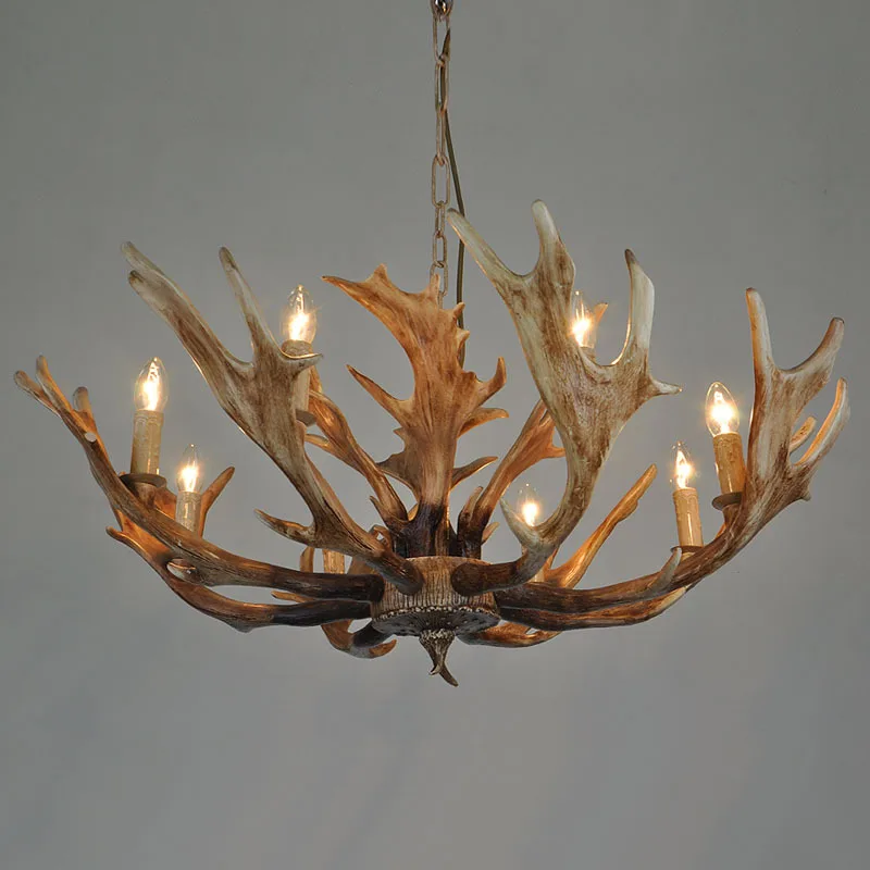 

Deer horn chandelier, retro living room, dining room chandelier, creative coffee shop, clothing store, homestay chandelier