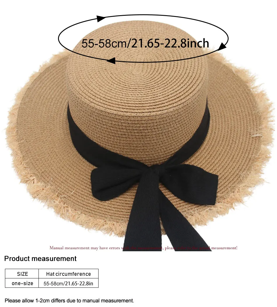 Sombrero de paja para mujer con lazo para playa y sol_voghion.com