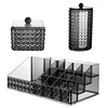 3 Kinds Optional Makeup Cotton Pads Organizer with Lid Translucent Black Plastic Makeup Swab Storage Box Lipstick Case 6