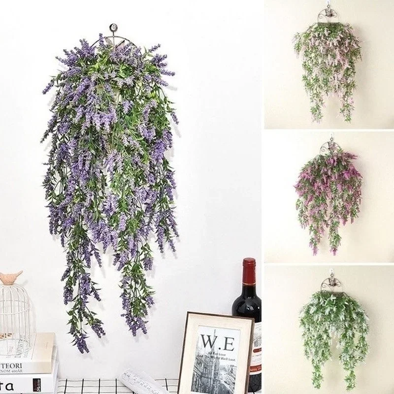 Fashionable New Simulation Plant Flower Wall Artificial Hanging Lavender Home Decoration Living Room Kitchen Bedroom Decoration