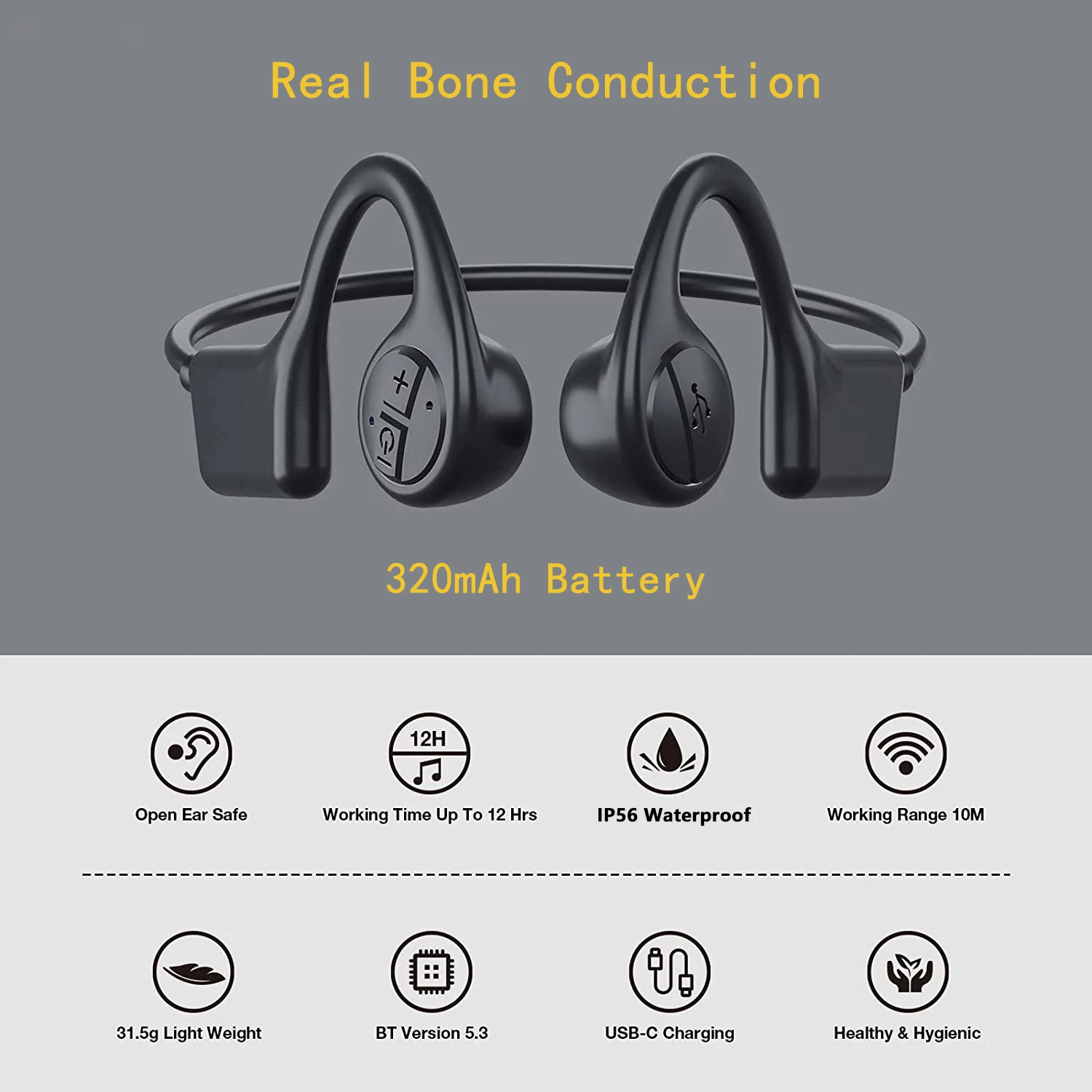 Bone Conduction Headphones Bluetoeth Headset Open Ear Wireless
