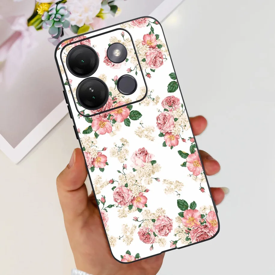 Luxury Marble Soft Silicone Back Cover Phone Case for Infinix Smart 7 Series