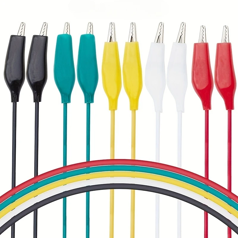 1Set / 10PCS 46CM Alligator Clips Electrical DIY Test Leads Alligator Double-ended Crocodile Clips Roach Clip Test Jumper Wire