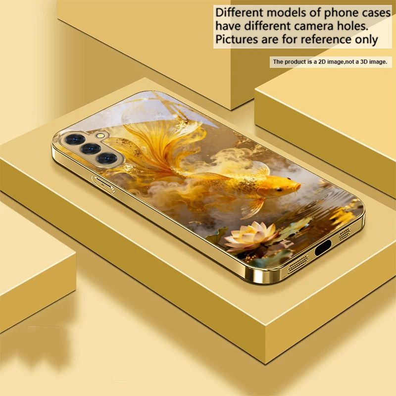 Harmonious Golden Carp Glass Phone Case
