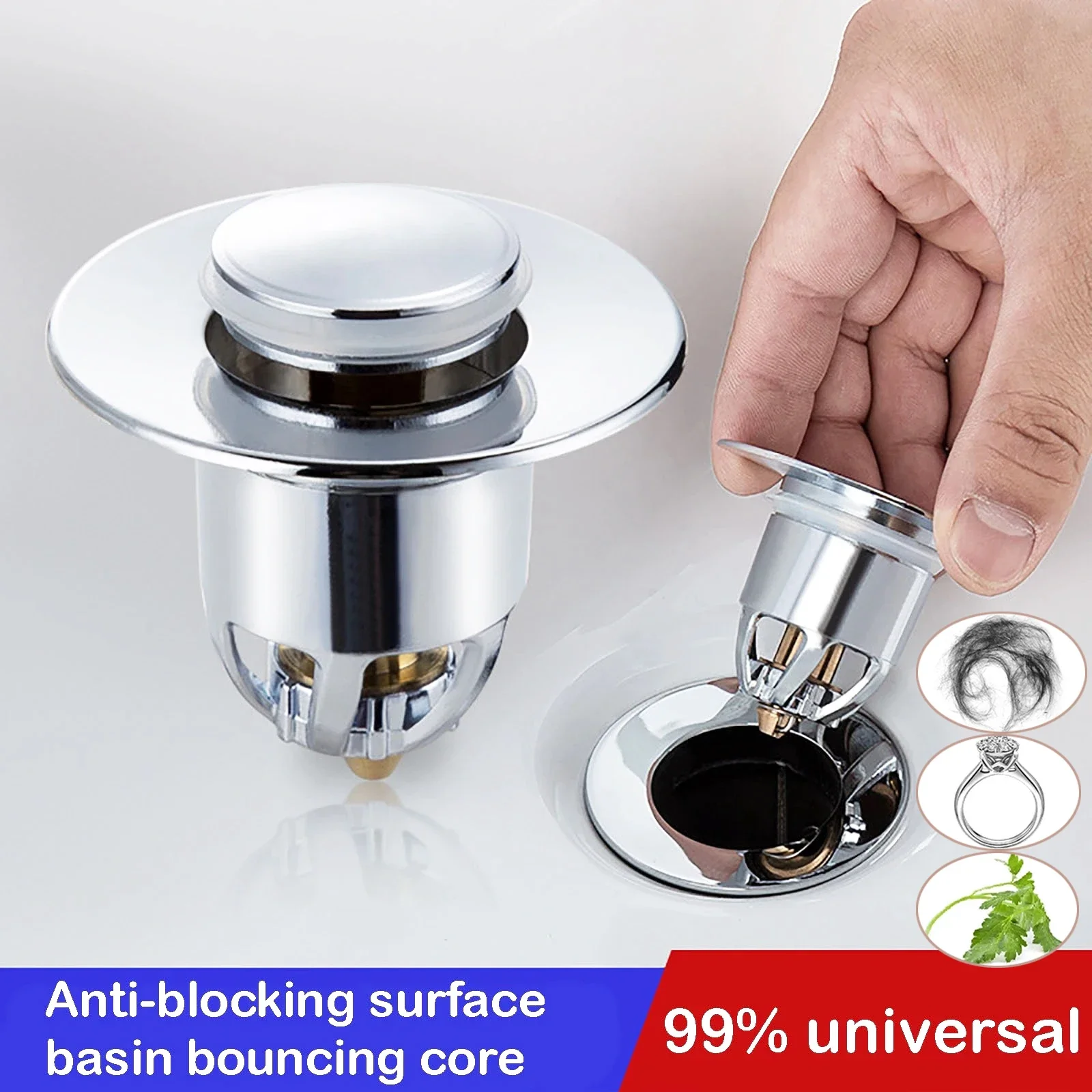 

Core Universal Bounce Basin Pop-up Drain Filter Shower Sink Strainer Plug Hair Catcher Bath Stopper Kitchen Accessories