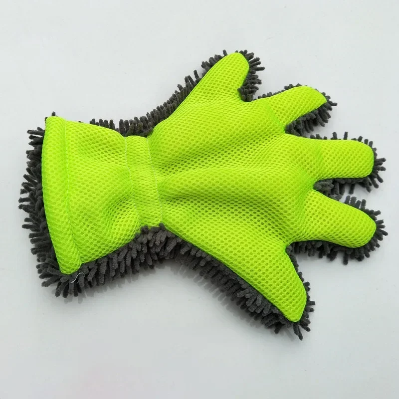 Chenille Car Wash Gloves Microfiber Wipe Car Sponge Scratch Free Wash Cleaning Coral Velvet Double-Sided Cleaning Tool