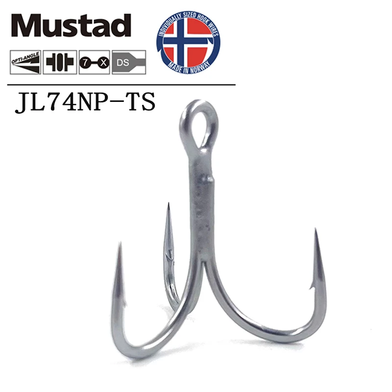 

MUSTAD Norway JL74NP-TS Self-balanced Three-hook 4X High-strength，Corrosion-resistant LURE Fishhook False Bait Hook，Fishing