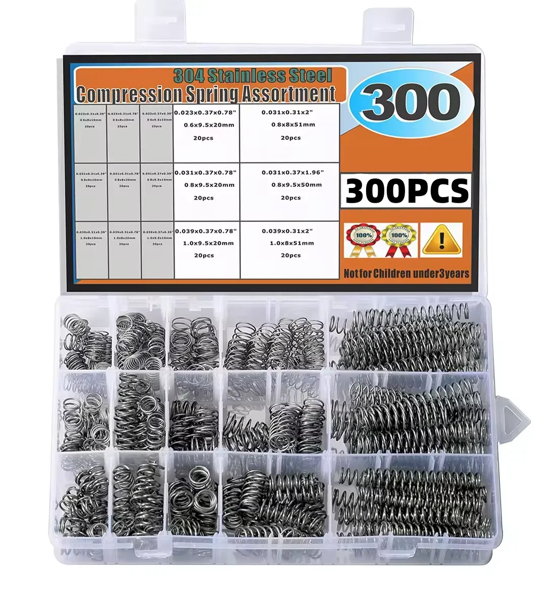 10 Stück Edelstahl-Druckfeder – 304er Stahl, Dra Produktbild-Vorschau 3